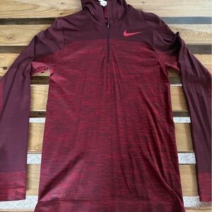 Nike Maroon & Heathered Red Half-Zip Training Hoodie